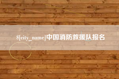 中卫中国消防救援队报名