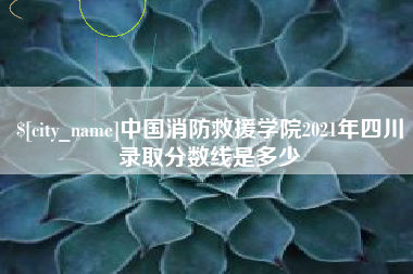 中卫中国消防救援学院2021年四川录取分数线是多少