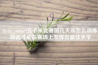 中卫五千米比赛前几天该怎么训练-如此才能在赛场上发挥出最佳水平