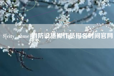 中卫消防设施操作员报名时间官网