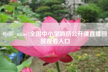 中卫全国中小学消防公开课直播回放观看入口