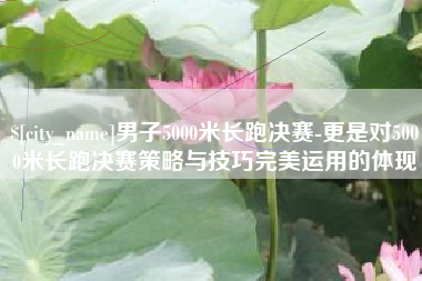 中卫男子5000米长跑决赛-更是对5000米长跑决赛策略与技巧完美运用的体现