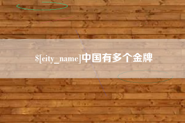 中卫中国有多个金牌
