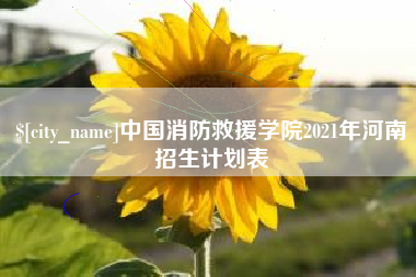 中卫中国消防救援学院2021年河南招生计划表